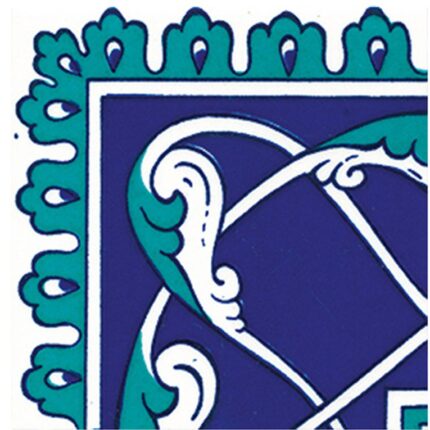 10x10 cm KSK 44 Klasik Rumi Desenli Çini Bordür Köşesi